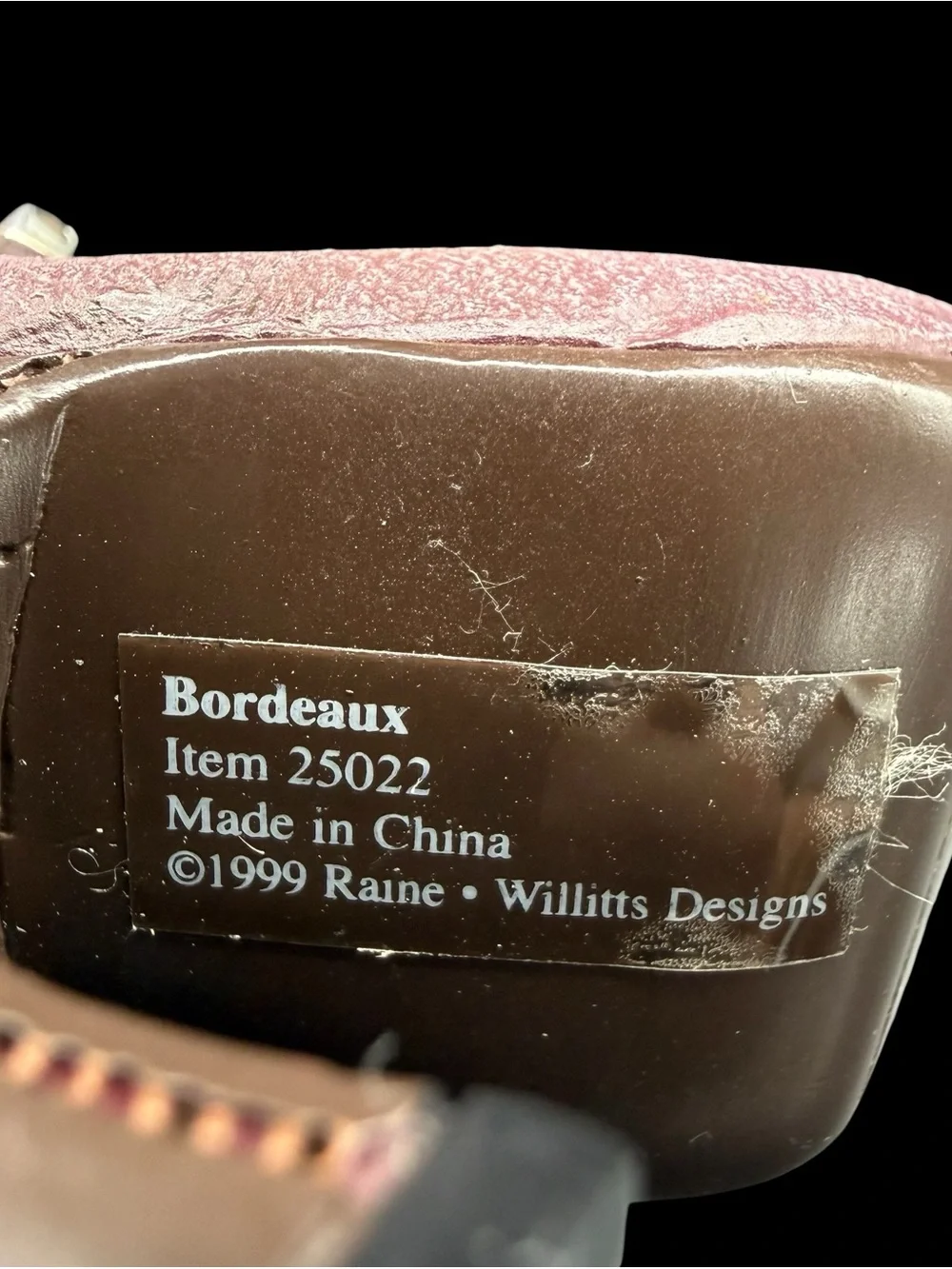 Bordeaux Just The Right Shoe Raine Willitts 25022 1999 Original Box As Is